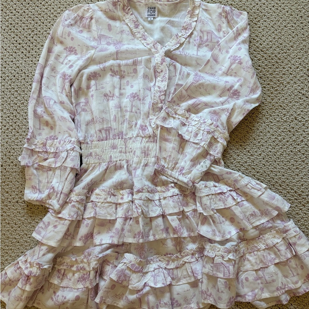 Floral Ruffle Mini Dress in Pink